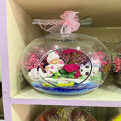 Pembe bebekli orta boy teraryum