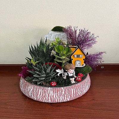 seramik saks�da teraryum